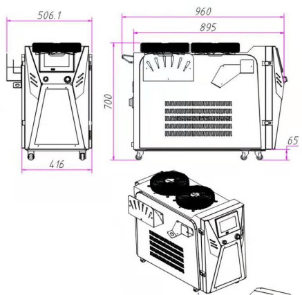 1000w New portable handheld optical fiber laser welding gun welding machine cutting iron